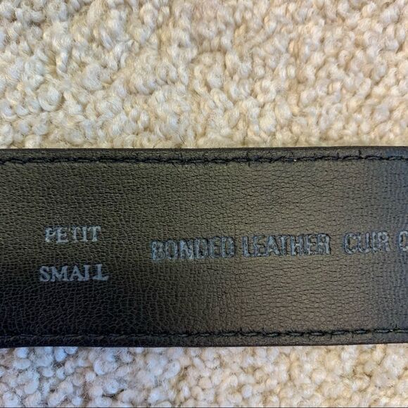 𝅺BUFFALO David Bitton green yellow Rhinestone Gem Embellished brown leather belt - Picture 5 of 9